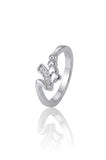 Stunning 925 Sterling Silver Heart Bypass Ring for Women