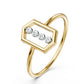 Geometric Hexagon Diamond Ring 14K Yellow Gold Minimalist Vertical 4 Stone Band