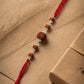 Traditional Rudraksha Silver Bead Spiritual Rakhi for Brother