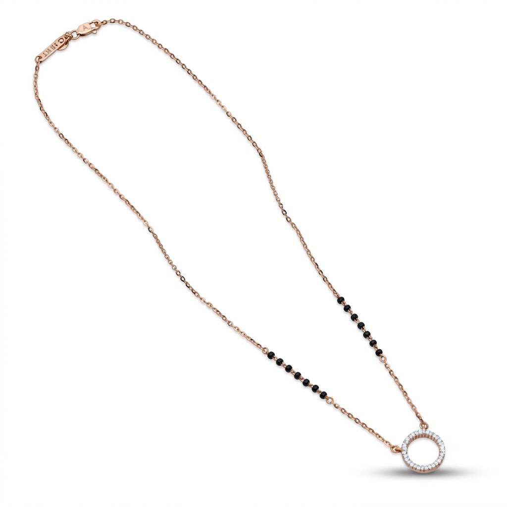 Gold Mangalsutra with American Diamond Pendant