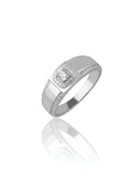 Moissanite Diamond Men's Ring 925 Sterling Silver Square Halo Band Solid Gift