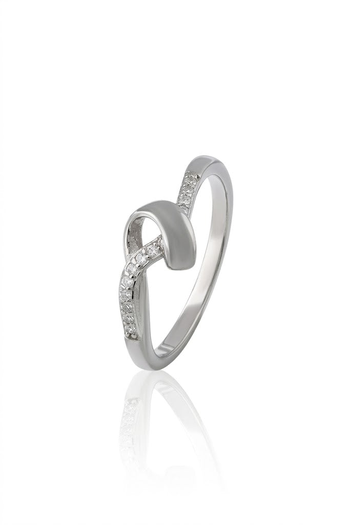 925 Sterling Silver Ring for Women American Diamond CZ Loop Infinity Band Gift