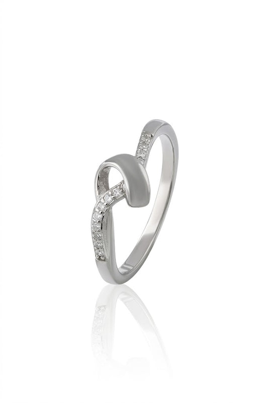 925 Sterling Silver Ring for Women American Diamond CZ Loop Infinity Band Gift