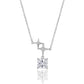 Silver Star Pendant Necklace with Princess Cut Diamond