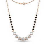 Elegant Rose Gold Mangalsutra Necklace with American Diamond