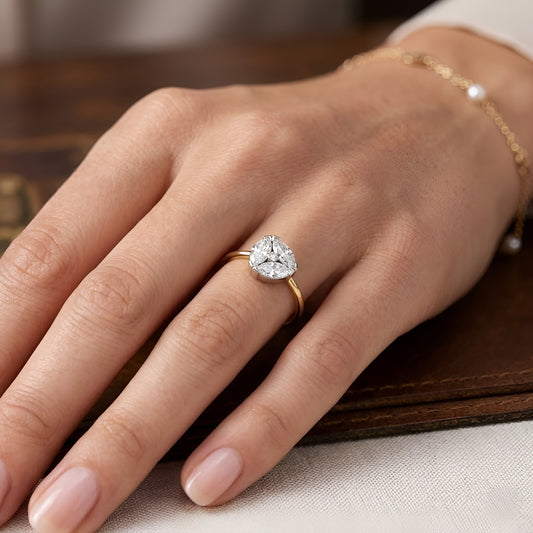 9K Solid Gold Marquise Cut Moissanite Diamond Ring Women Engagement Promise Ring Fine Jewelry Gift