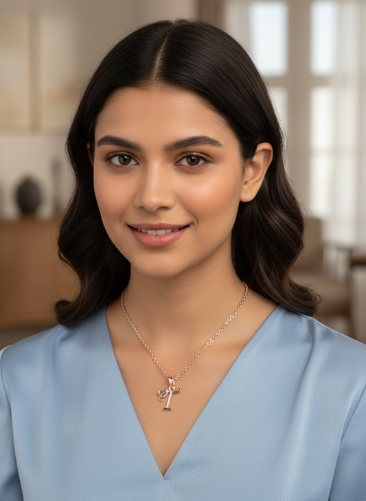 T Initial Alphabet Diamond Pendant - Diamond Jewellery