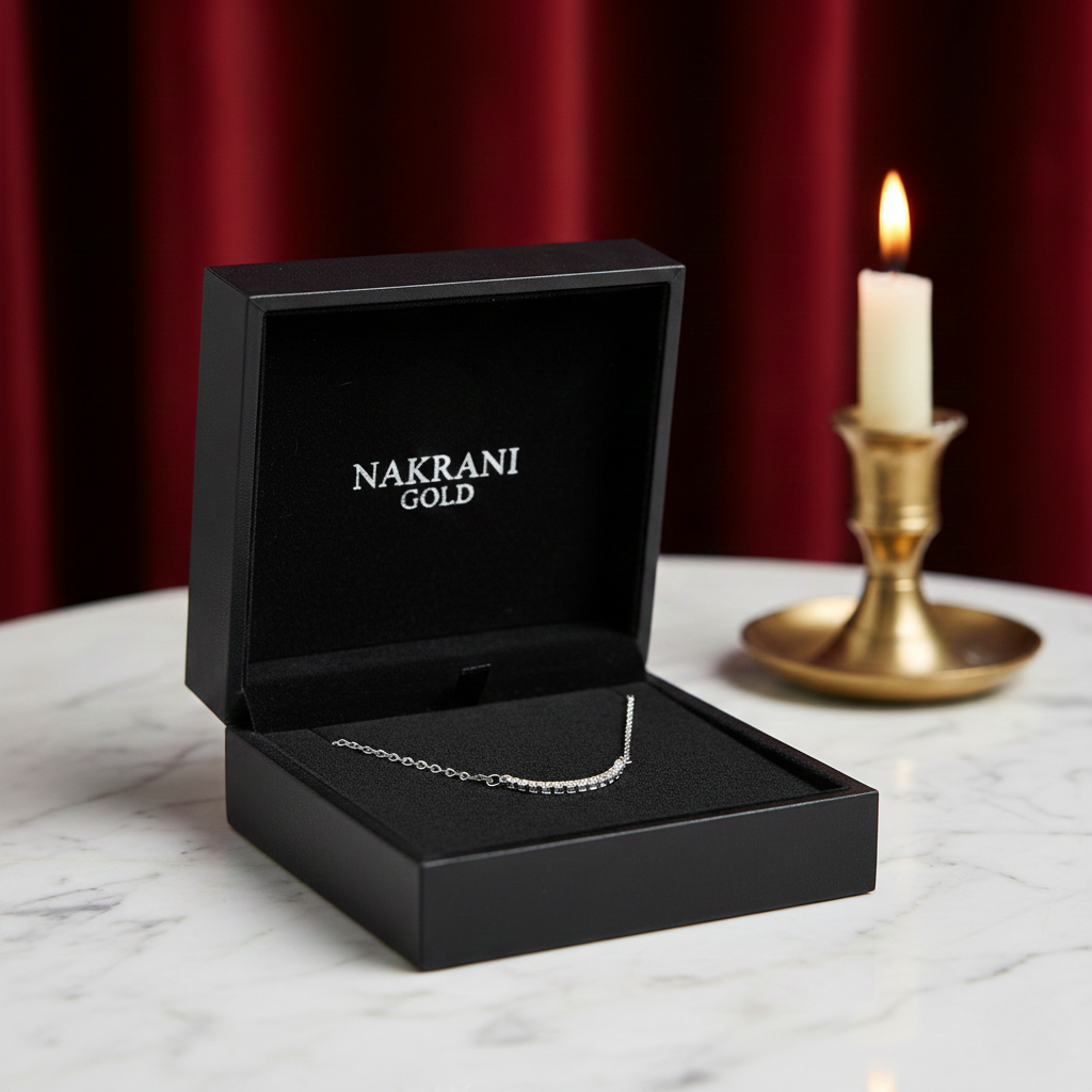 92.5 Sterling Silver Chain Necklace with Moissanite Diamond / Lab grown diamond - Minimalist Design