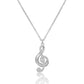 Sterling Silver Music Note Pendant Necklace Women Treble Clef Chain Gift