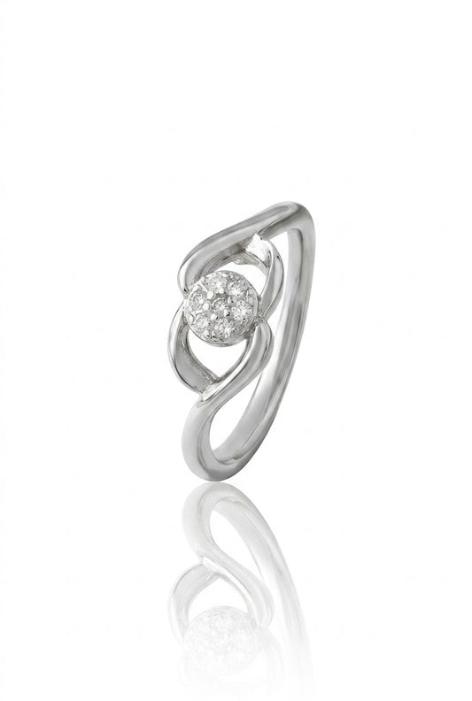 925 Sterling Silver American Diamond Promise Ring for Women
