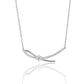Elegant 925 Silver Bow Diamond Chain Necklace