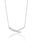 Elegant 925 Silver Bow Diamond Chain Necklace