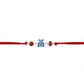 Adorable Bear Cub Silver Rakhi with Rudraksha Beads for Kids