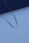 Luxurious Rose Gold Mangalsutra with Triple American Diamond Setting – Sparkle with Meaning