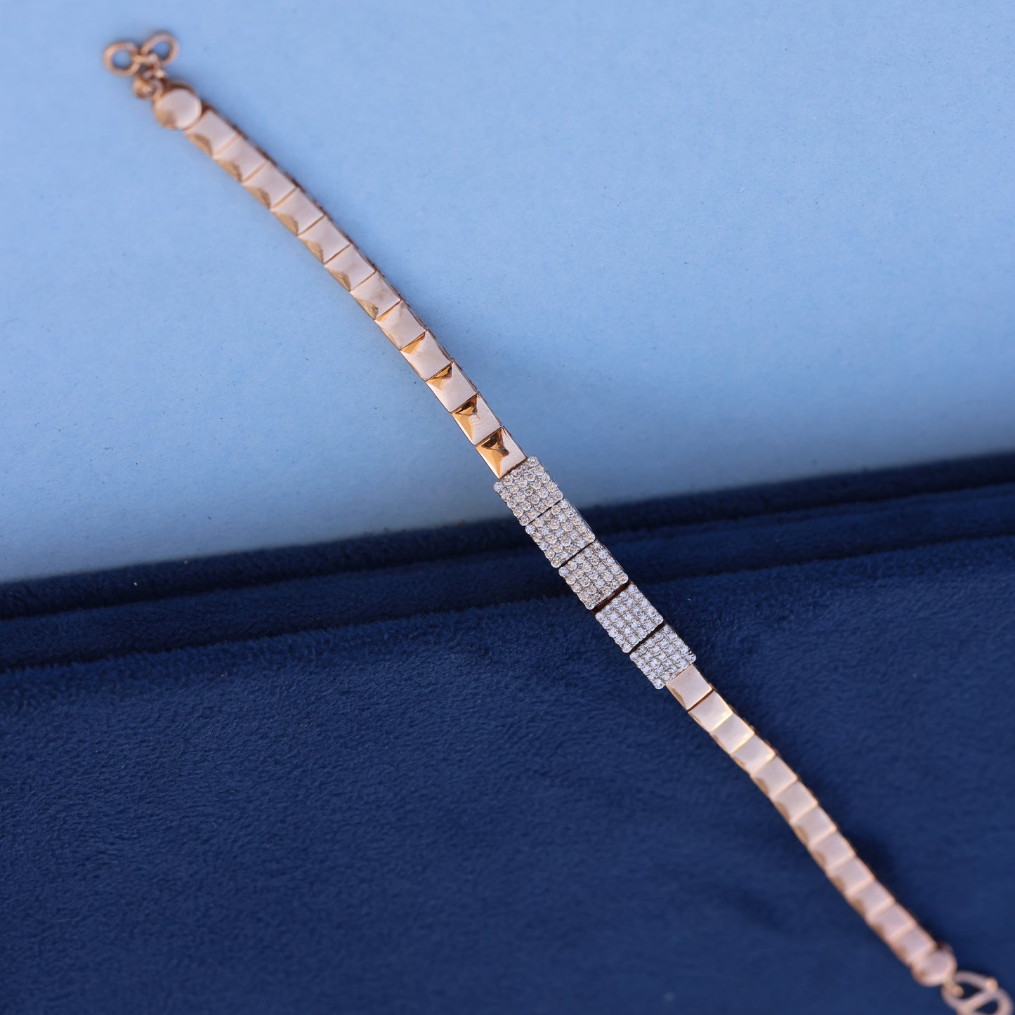 Modern Geometric Lab-Grown Diamond Luxury Bracelet – Rose Gold Luxury
