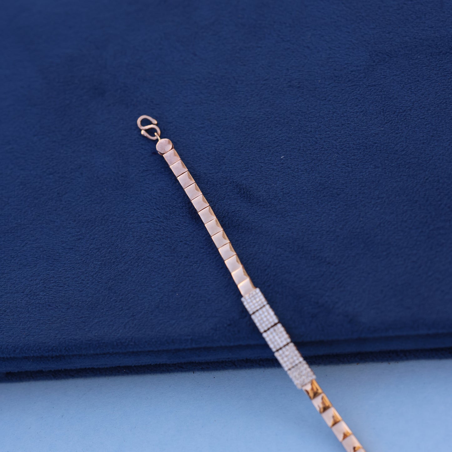 Modern Geometric Lab-Grown Diamond Luxury Bracelet – Rose Gold Luxury