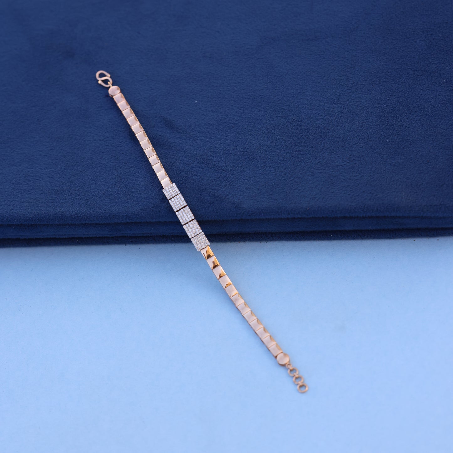 Modern Geometric Lab-Grown Diamond Luxury Bracelet – Rose Gold Luxury