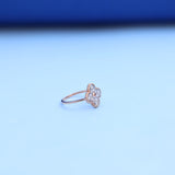 Elegant Rose Gold Flower Ring with Lab-Grown Diamonds – Delicate & Ethical Beauty