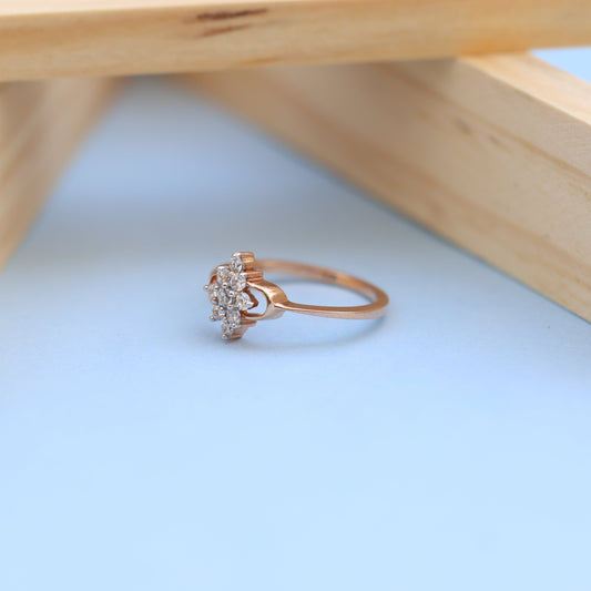 Elegant Rose Gold Lab-Grown Diamond Ladies Ring – Vintage Cluster Design