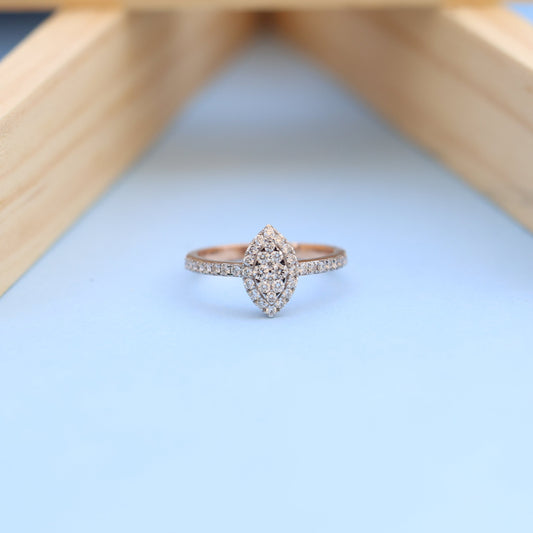 Elegant Marquise Cluster Ladies Ring with Lab-Grown Diamonds