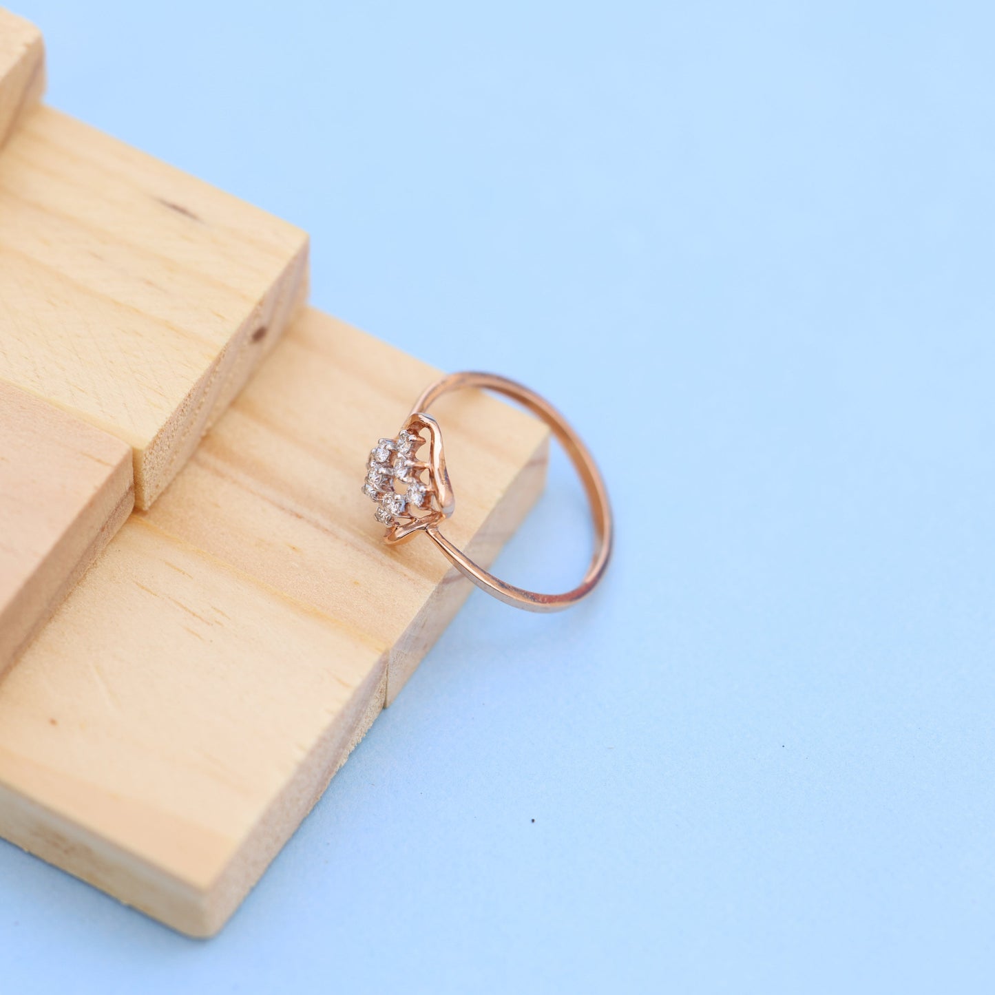 Elegant Lab-Grown Diamond Cushion Square Ladies Ring – Rose Gold Finish
