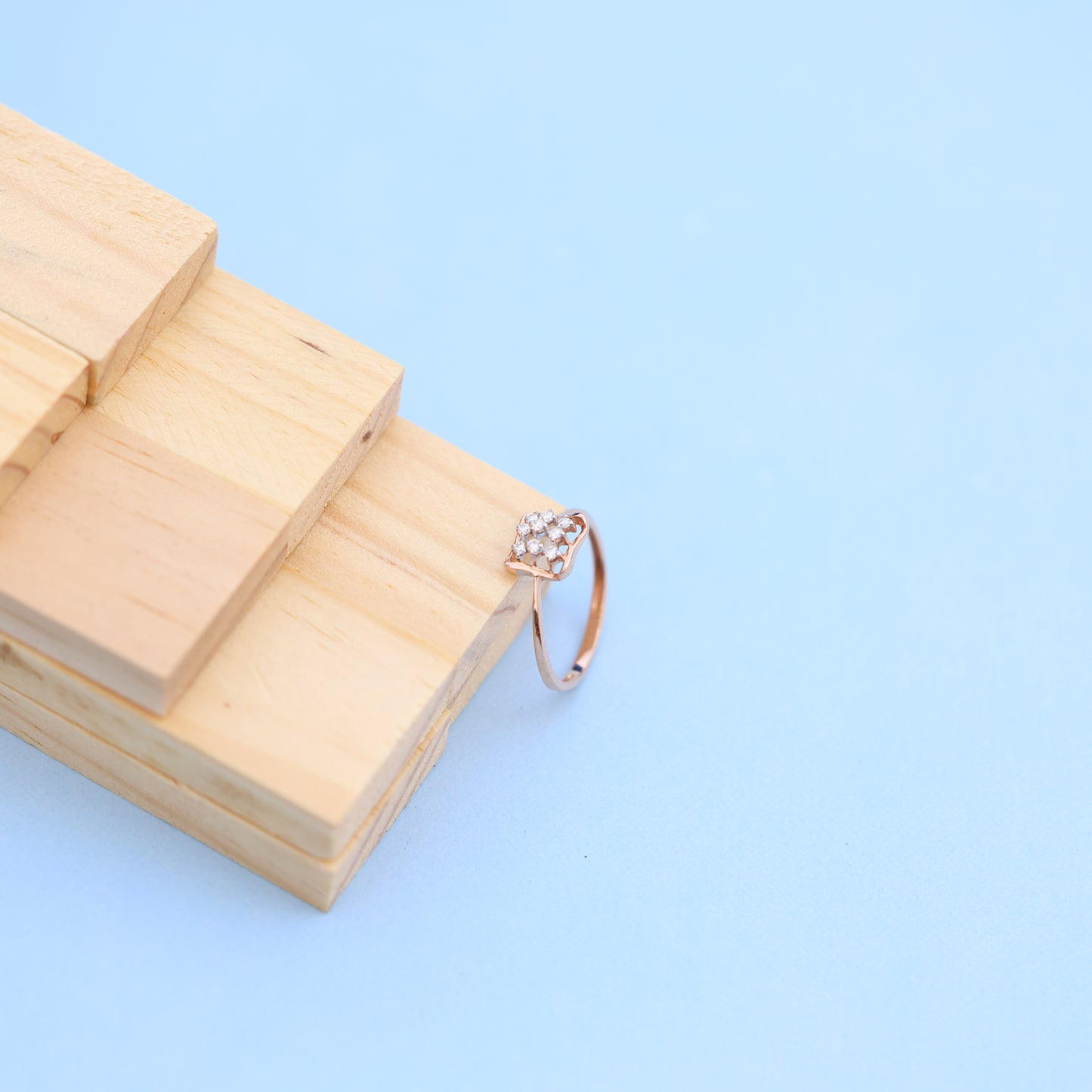 Elegant Lab-Grown Diamond Cushion Square Ladies Ring – Rose Gold Finish