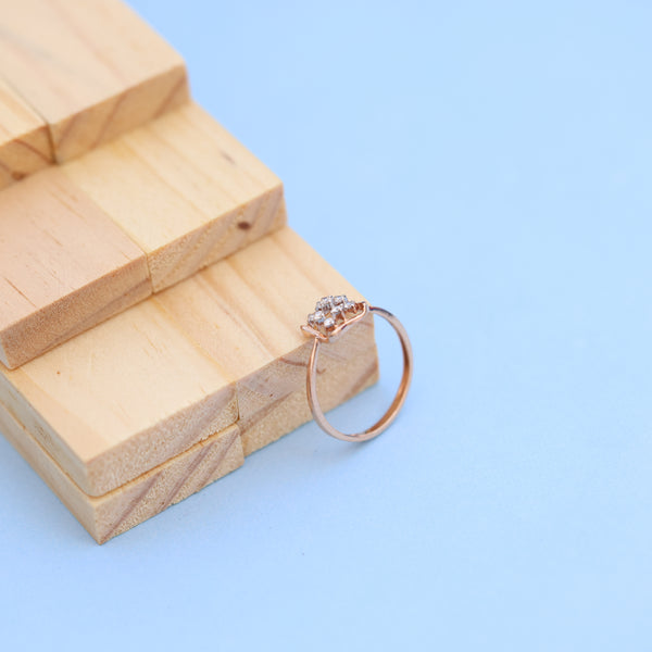 Elegant Lab-Grown Diamond Cushion Square Ladies Ring – Rose Gold Finish