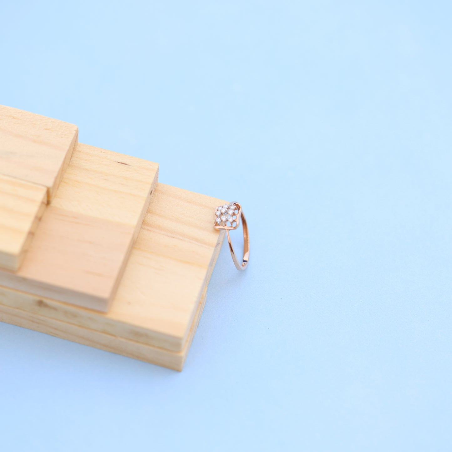 Elegant Lab-Grown Diamond Cushion Square Ladies Ring – Rose Gold Finish