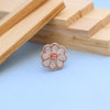 "Elegant Rose Gold Floral Ring with Pink Gemstone & White Accents"