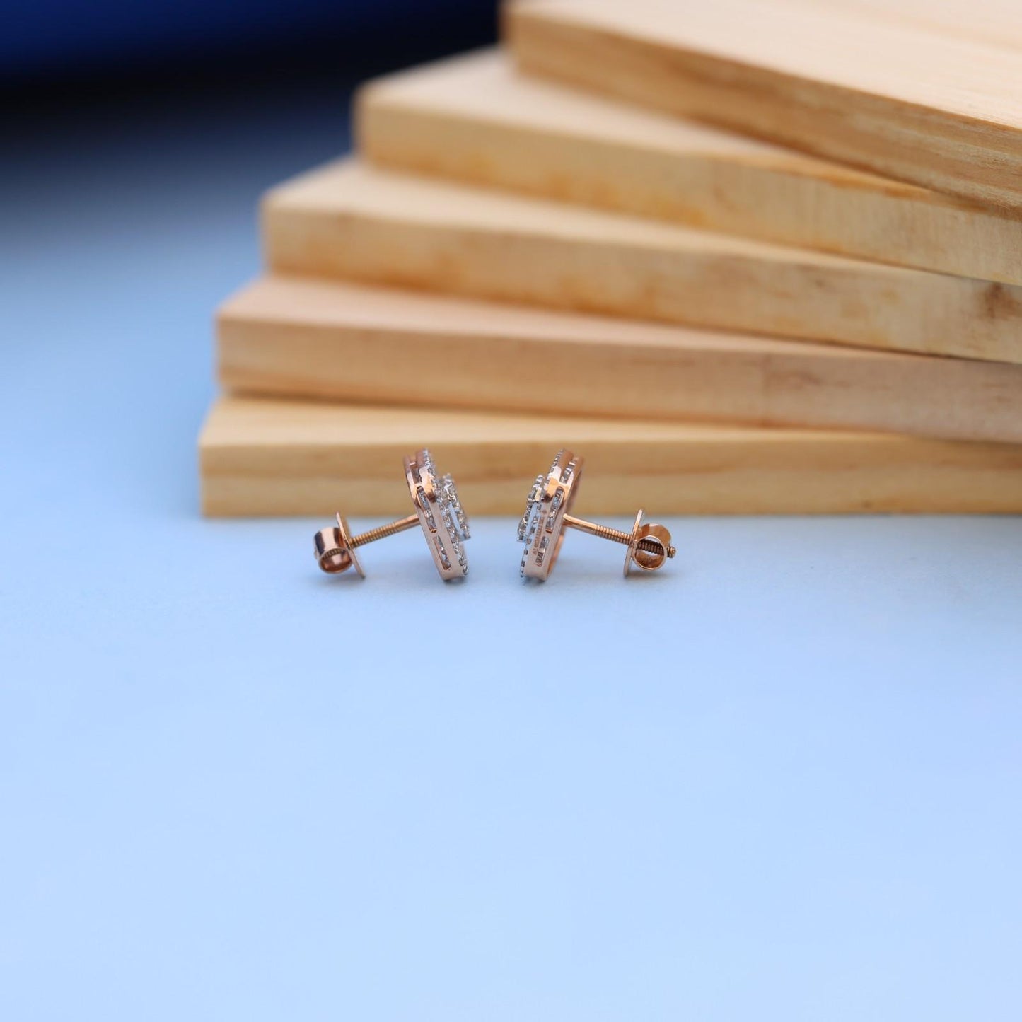 "Luxurious Lab-Grown Diamond Earrings - Square Stud Design - Eco-Friendly & Elegant"