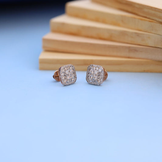 "Luxurious Lab-Grown Diamond Earrings - Square Stud Design - Eco-Friendly & Elegant"