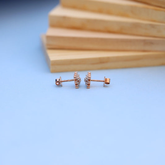 Elegant Square Grid Design Earrings with lab grown diamond