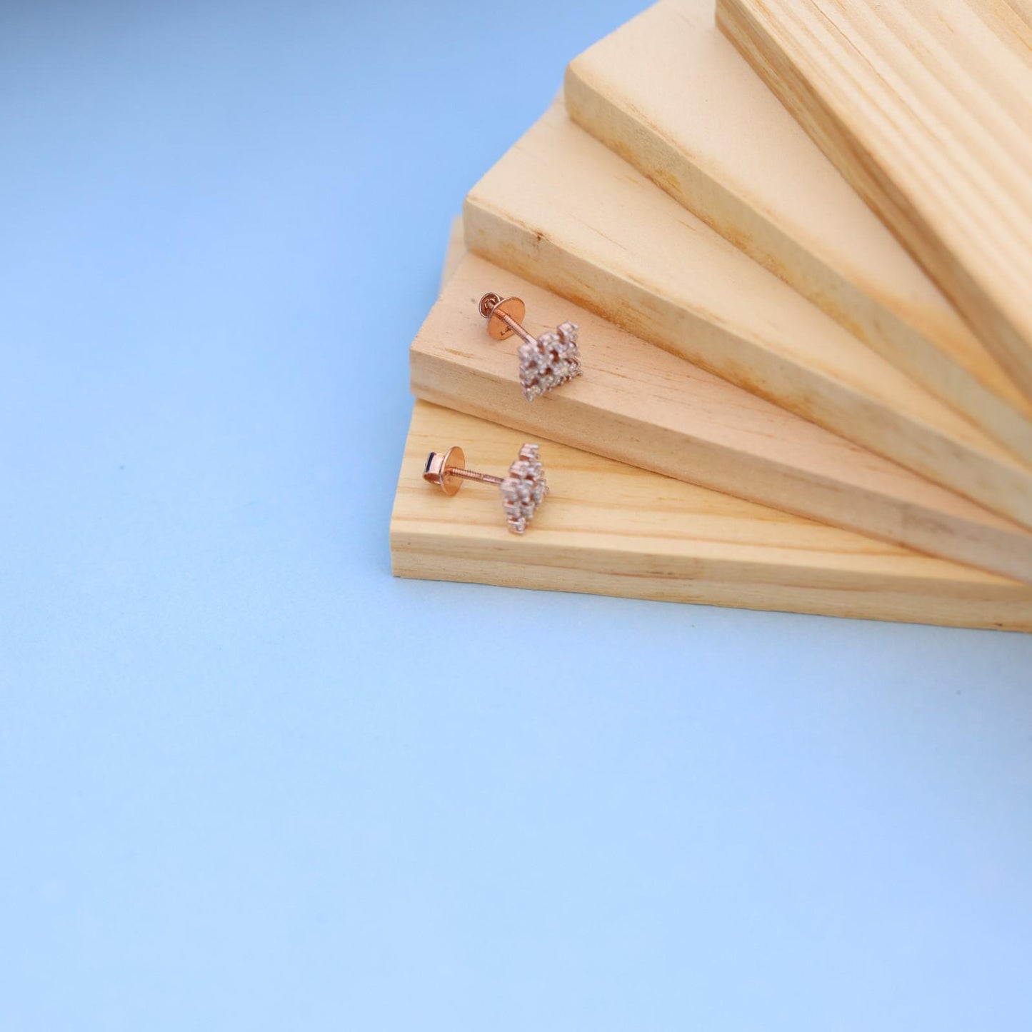 Elegant Square Grid Design Earrings with lab grown diamond