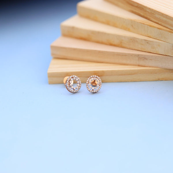 Elegant Circular Earrings with Lab-Grown Diamonds