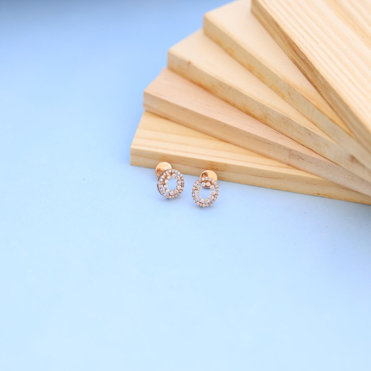 Elegant Circular Earrings with Lab-Grown Diamonds