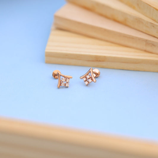 Luxurious Gold Floral Earrings with Lab-Grown Diamonds