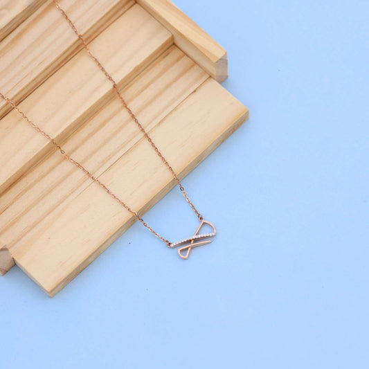 Elegant ROSE Gold Necklace with Diamonds