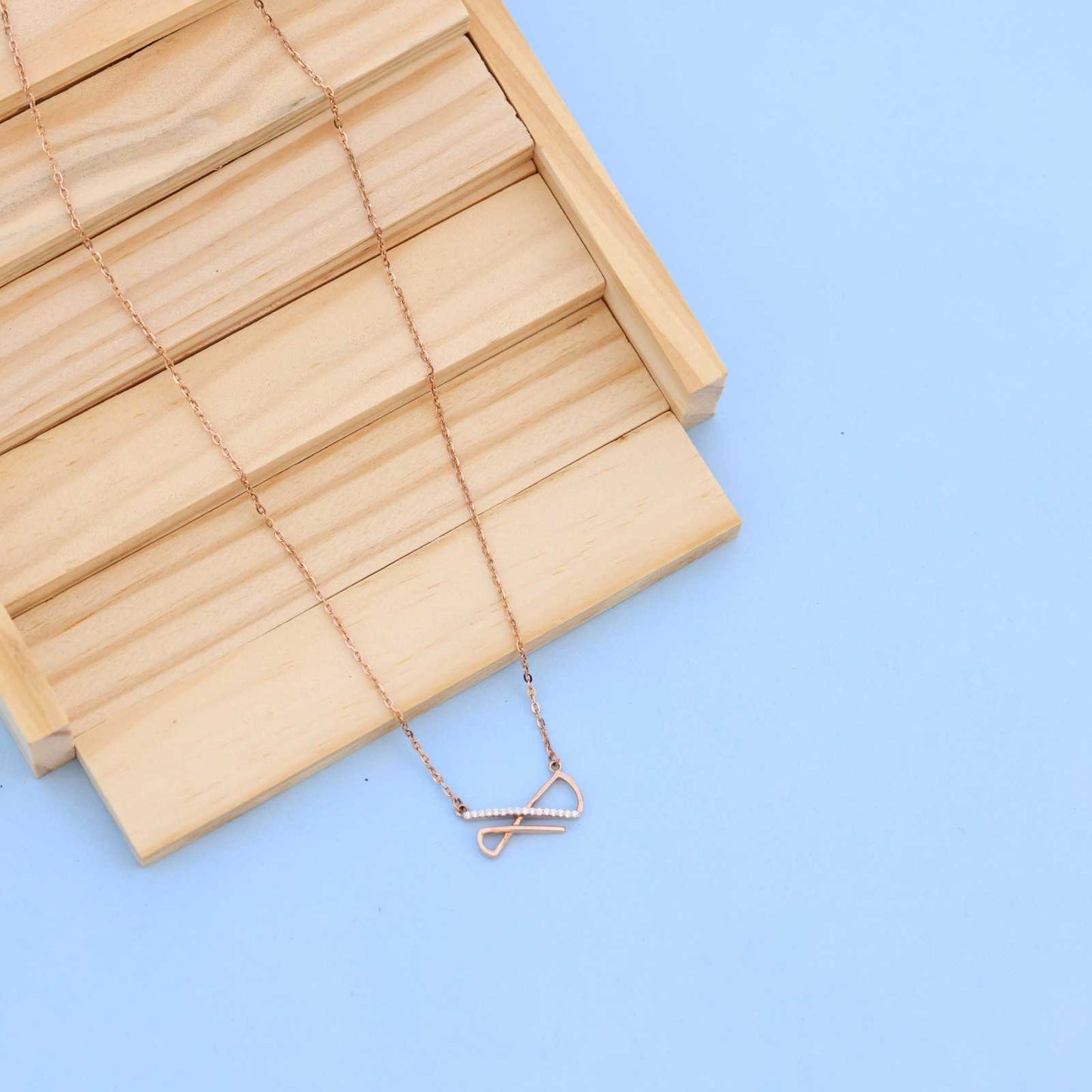 Elegant ROSE Gold Necklace with Diamonds