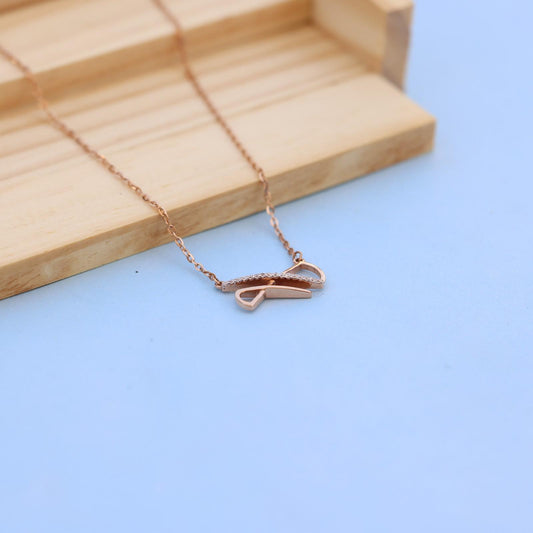 Elegant ROSE Gold Necklace with Diamonds
