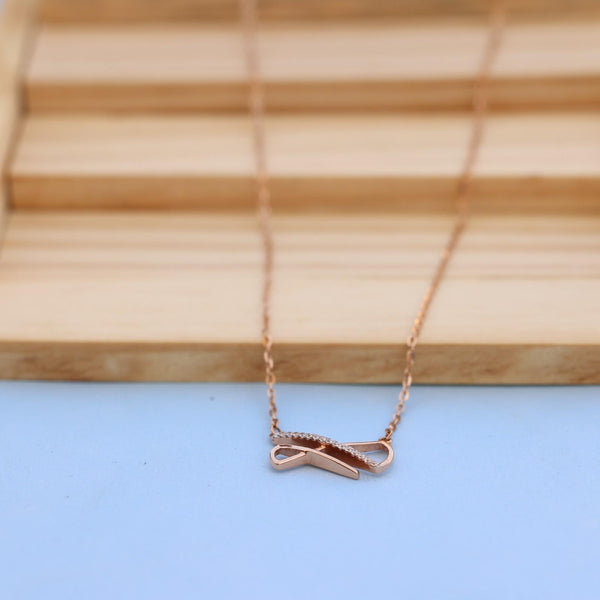 Elegant ROSE Gold Necklace with Diamonds