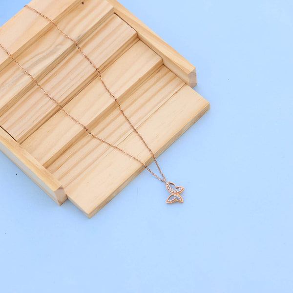 Exquisite Butterfly Pendant Necklace in Rose Gold with Lab-Grown Diamonds