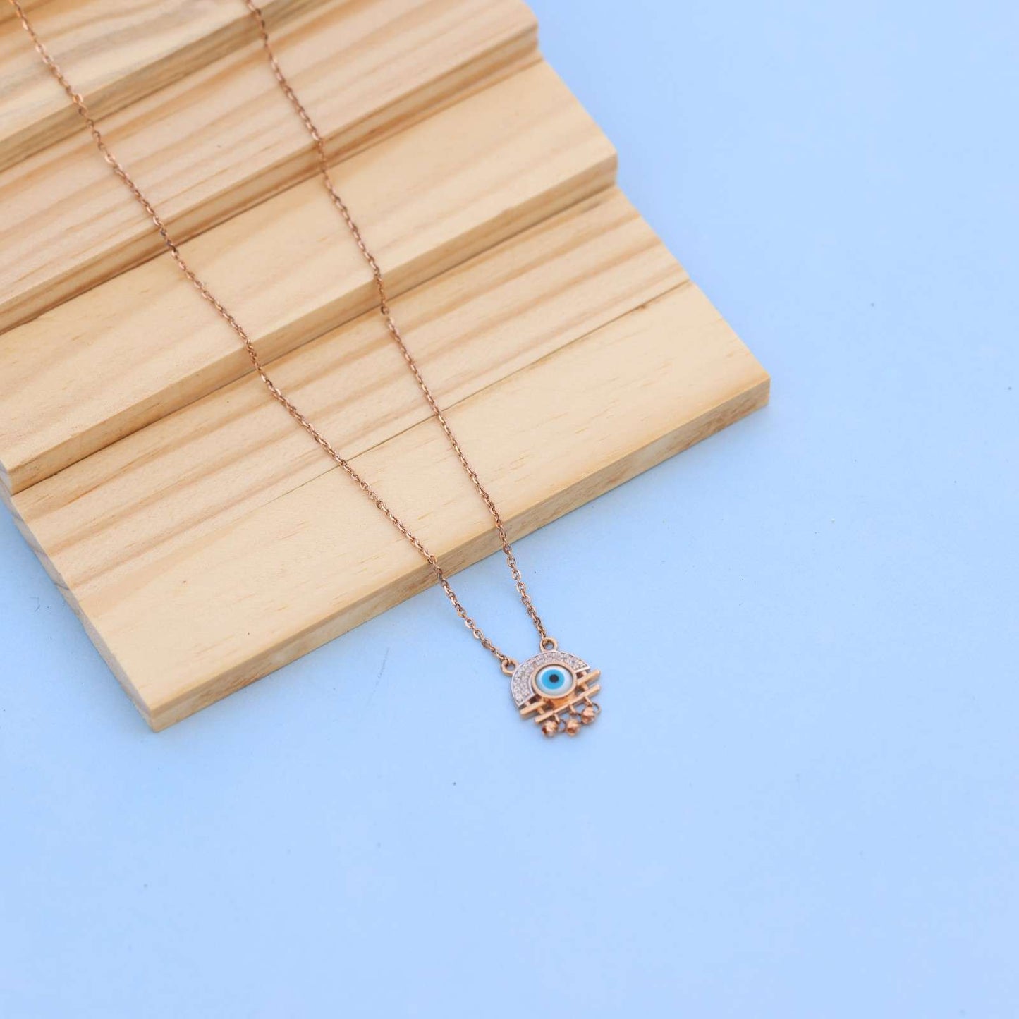 Nakrani Gold Elegant Rose Gold Necklace with American Diamonds