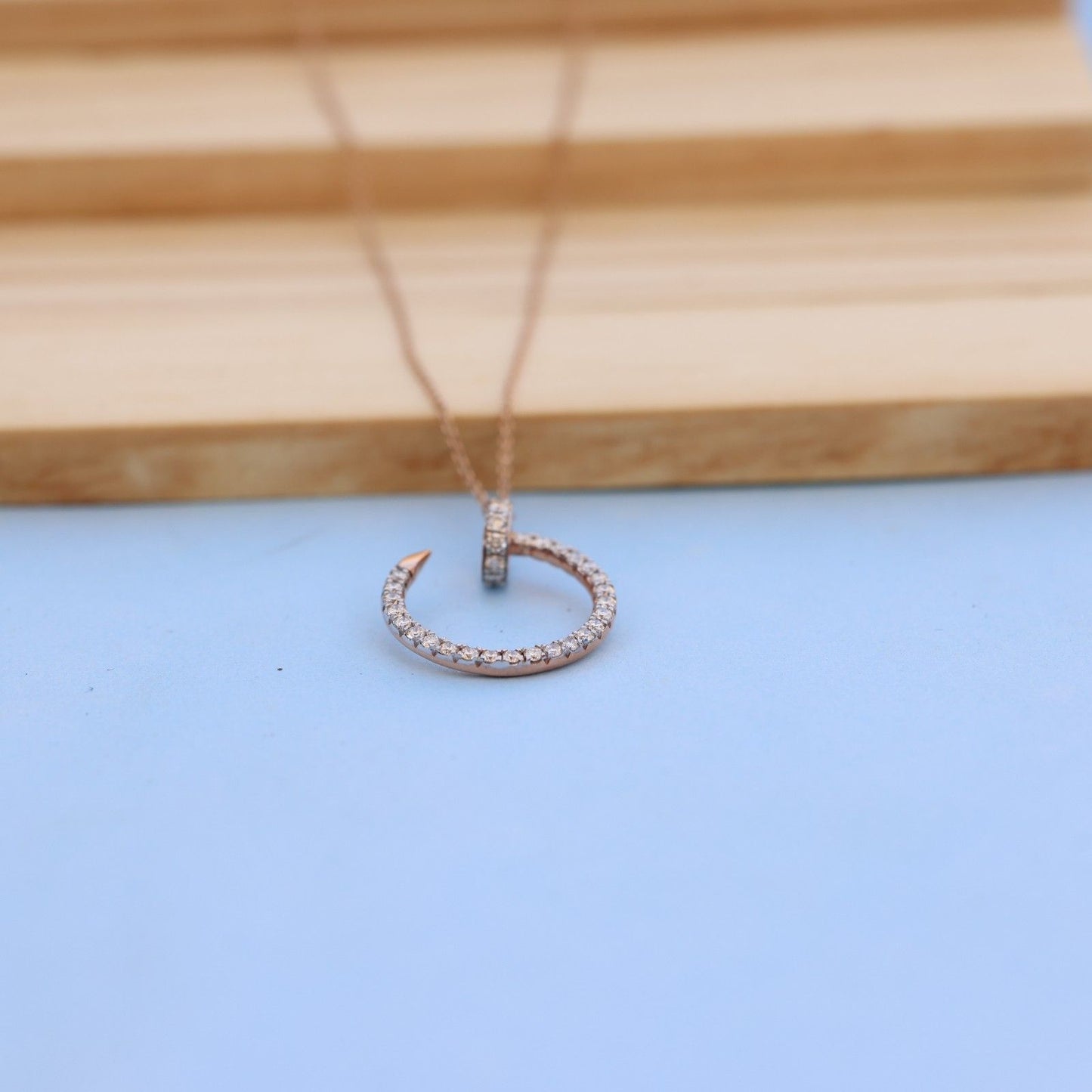 Exquisite Rose Gold chain with Lab-Grown Diamond Pendant