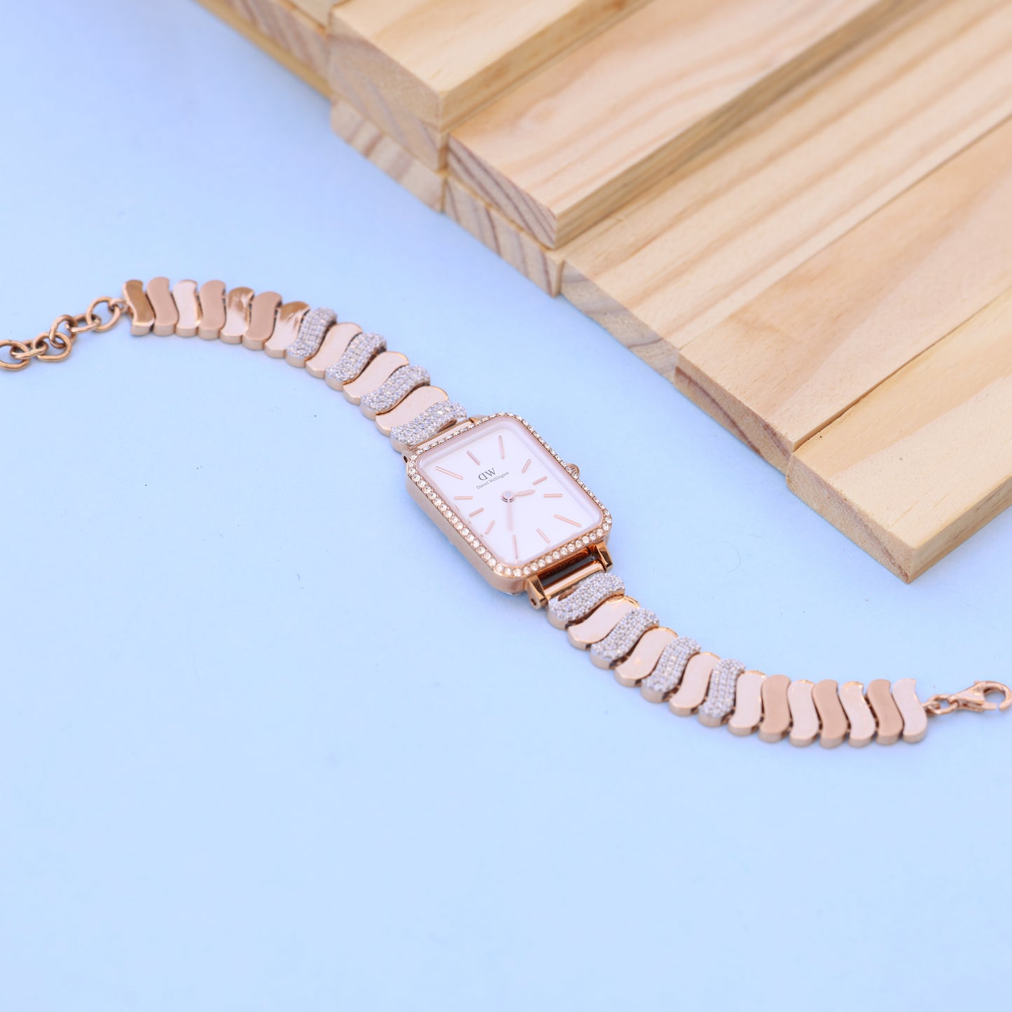 Women's Square Dial Watch with American Diamond