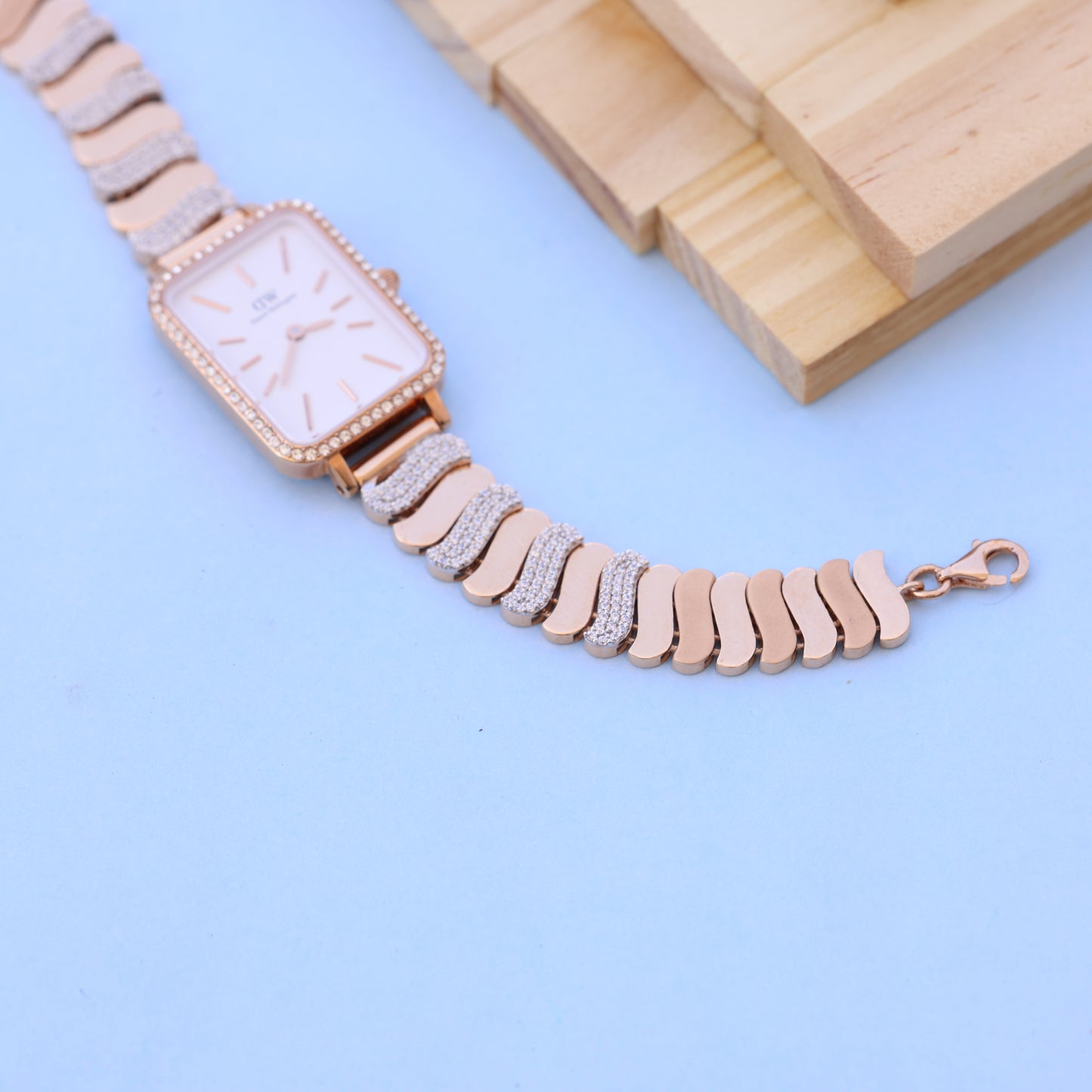 Women's Square Dial Watch with American Diamond