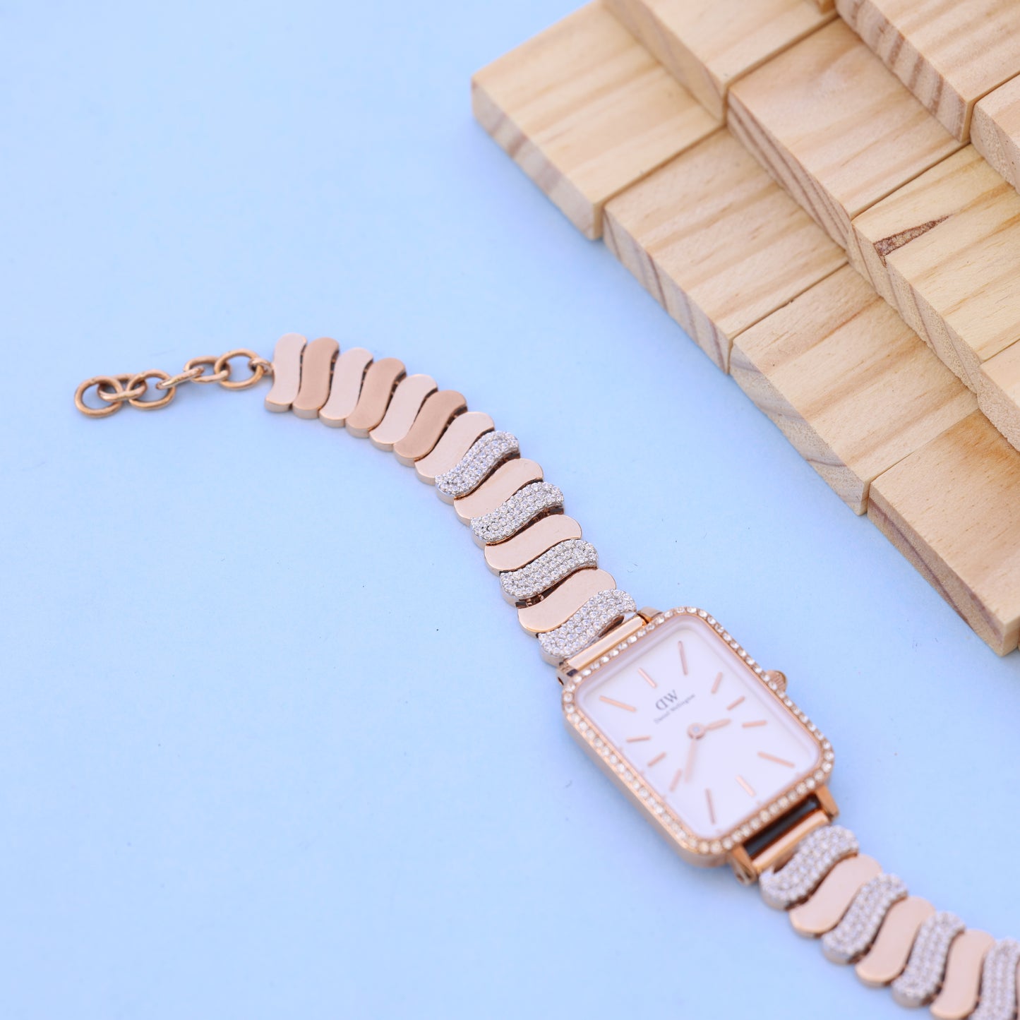 Women's Square Dial Watch with American Diamond