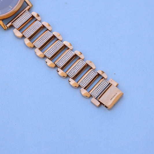 Titan 18kt Rose Gold Watch with American Diamond Accents – Elegant Luxury Timepiece