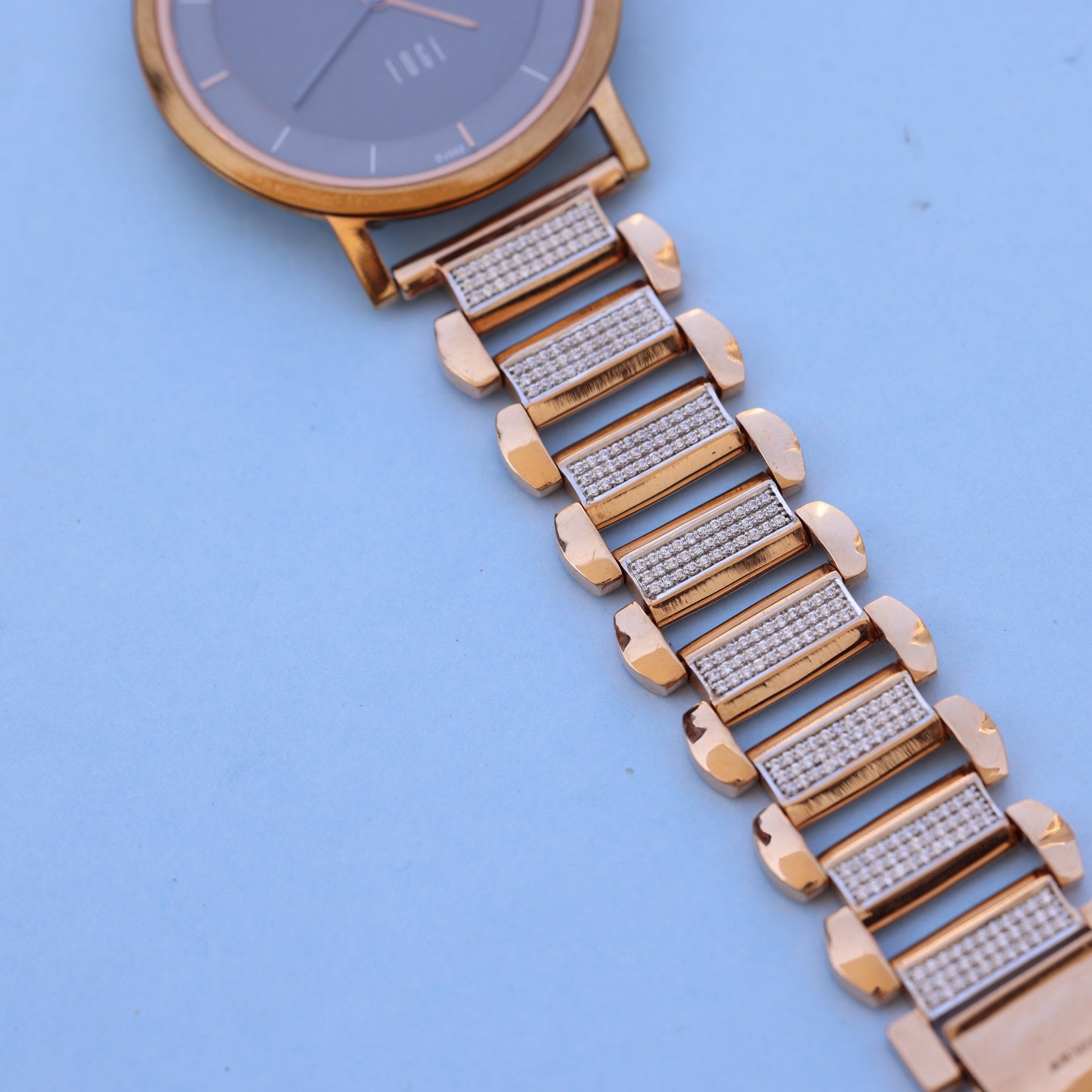 Titan 18kt Rose Gold Watch with American Diamond Accents – Elegant Luxury Timepiece