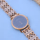 Titan Men watch 18ct Rose Gold Bracelet with American Diamonds | Black Dial