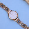 Elegant Women's Watch with American Diamond Bracelet